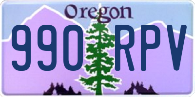 OR license plate 990RPV