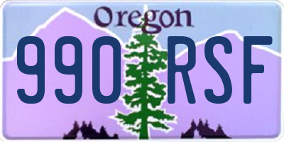 OR license plate 990RSF