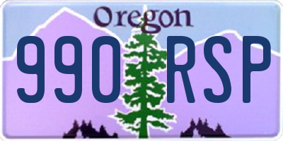 OR license plate 990RSP