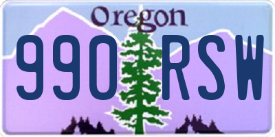 OR license plate 990RSW