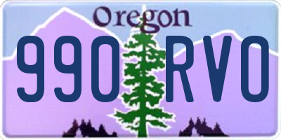 OR license plate 990RVO