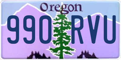 OR license plate 990RVU