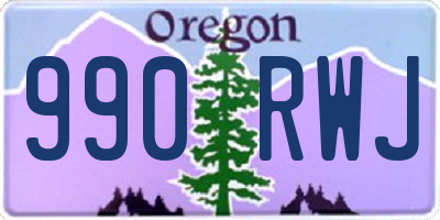 OR license plate 990RWJ