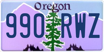OR license plate 990RWZ