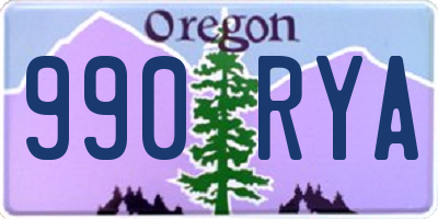 OR license plate 990RYA