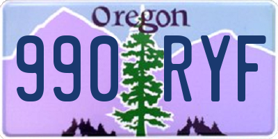 OR license plate 990RYF