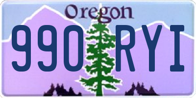 OR license plate 990RYI