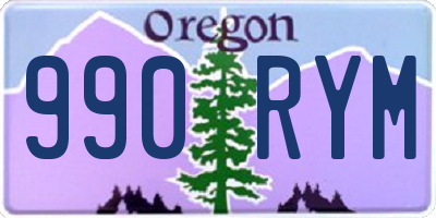 OR license plate 990RYM