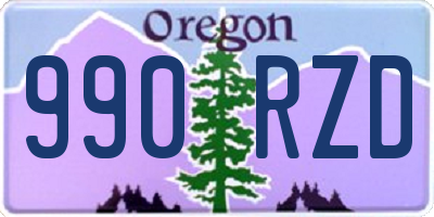 OR license plate 990RZD