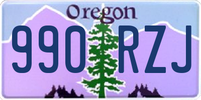 OR license plate 990RZJ