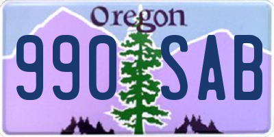 OR license plate 990SAB