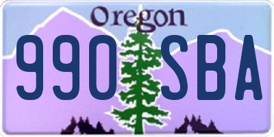 OR license plate 990SBA