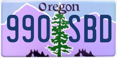 OR license plate 990SBD