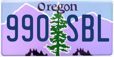 OR license plate 990SBL