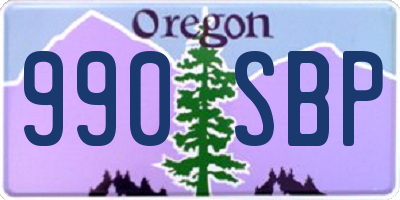 OR license plate 990SBP