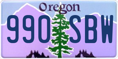 OR license plate 990SBW