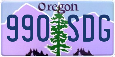 OR license plate 990SDG