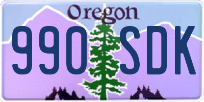 OR license plate 990SDK