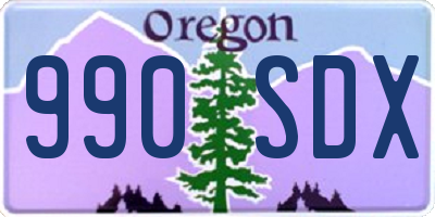 OR license plate 990SDX
