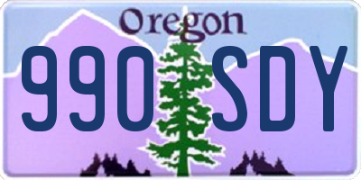 OR license plate 990SDY