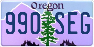 OR license plate 990SEG