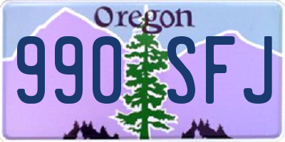 OR license plate 990SFJ