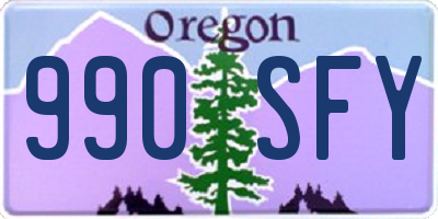 OR license plate 990SFY