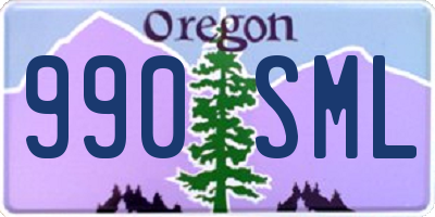 OR license plate 990SML