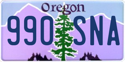 OR license plate 990SNA