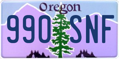 OR license plate 990SNF