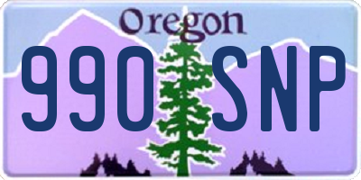 OR license plate 990SNP