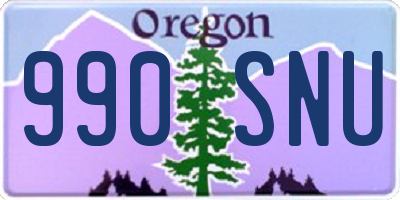 OR license plate 990SNU