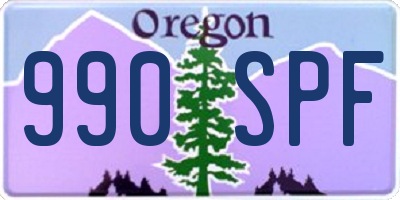 OR license plate 990SPF