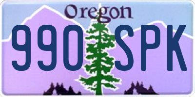 OR license plate 990SPK