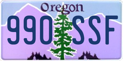 OR license plate 990SSF