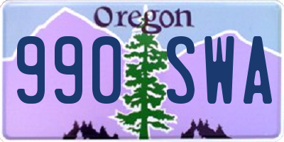 OR license plate 990SWA