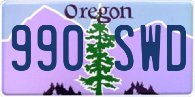 OR license plate 990SWD