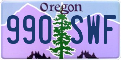 OR license plate 990SWF