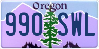 OR license plate 990SWL
