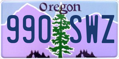 OR license plate 990SWZ