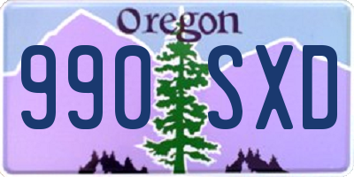 OR license plate 990SXD