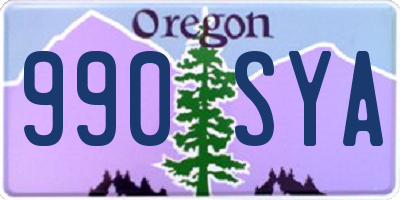 OR license plate 990SYA