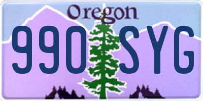 OR license plate 990SYG
