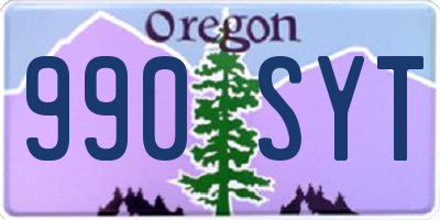 OR license plate 990SYT