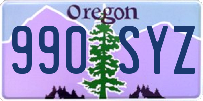 OR license plate 990SYZ