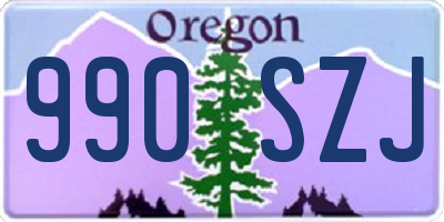 OR license plate 990SZJ