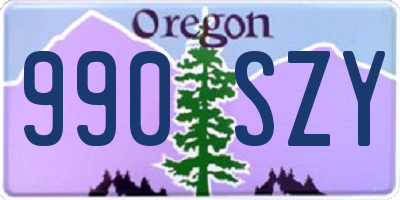 OR license plate 990SZY