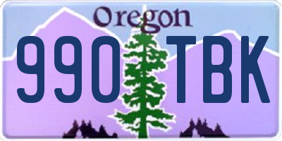 OR license plate 990TBK