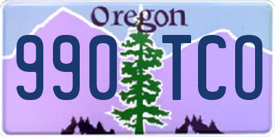 OR license plate 990TCO