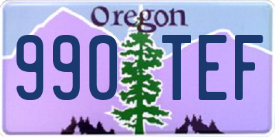 OR license plate 990TEF